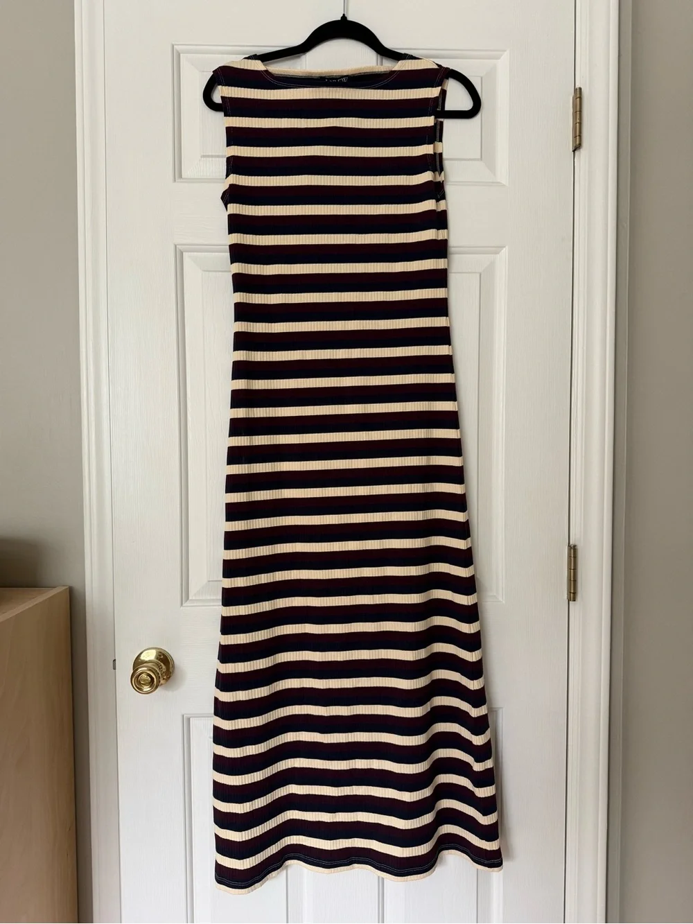 NWT J. Crew Striped Knit Boatneck Midi Dress Sz Small